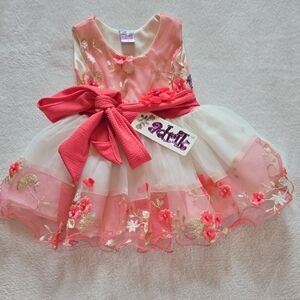 NWT Sz1 Baby FLUFFY Princess Vibes FlowerGirl Regal Baby Dazzle First Birthday